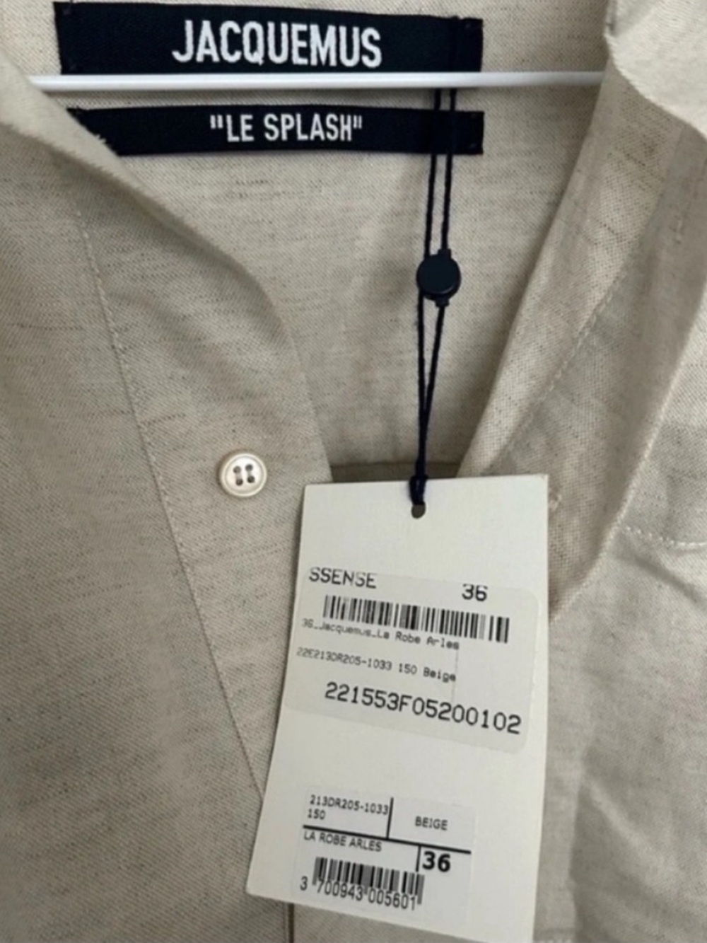 NWT Jacquemus La Robe Arles Linen Mini Dress Beige - Picture 7 of 8